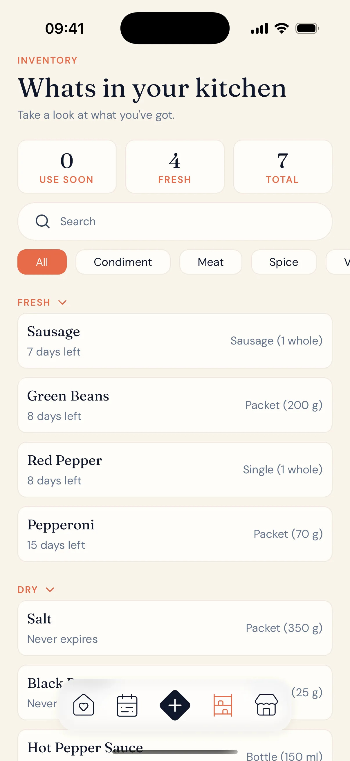 MealMade ingredients screen